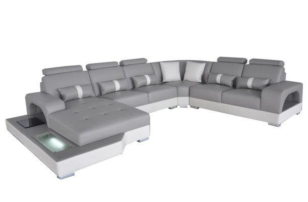 Leder Eck Sofa Eck Wohnlandschaft Garnitur Design Modern Couch