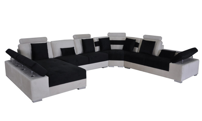 Ledersofa Couch Wohnlandschaft Eck Garnitur Design Modern Sofa U-Form K5014 Neu