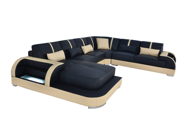 Leder Couch Polster Sitz Eck Garnitur Moderne Design Sofas Wohnlandschaft U Form