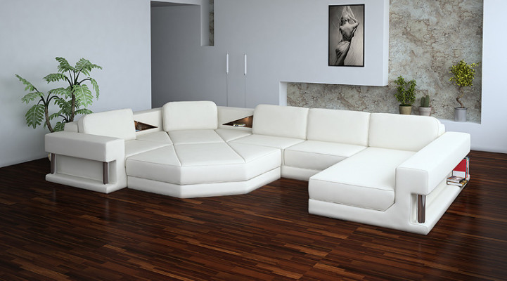 Ledersofa Couch Wohnlandschaft Ecksofa Eck Garnitur Design Modern Sofa A1131