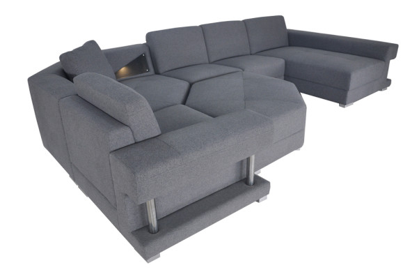 Eck Sofa Couch Polster Ecke Wohn Zimmer Landschaft Designer CouchenTextil A1131