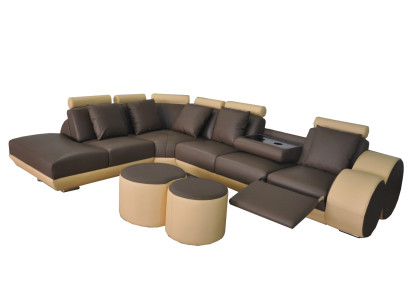 XXL Couch Big Eck Sofa Leder Eck Garnitur Ecke Landschaft Polster Wohn L Form