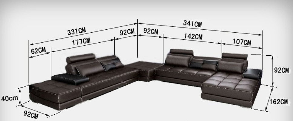 Ledersofa Couch Wohnlandschaft Ecksofa Eck Garnitur Design Modern Sofa Neu A1146