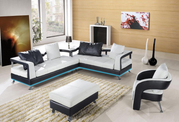 Ledersofa Couch Wohnlandschaft Ecksofa Eck Garnitur Design Modern Sofa Neu