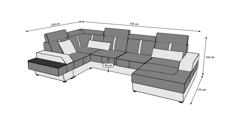 Designer Wohnlandschaft Eckcouch USB Sofa Polster Garnitur Ledersofa Sofas Neu