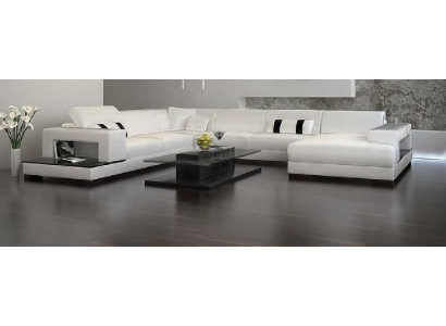 Wohnlandschaft Couch Polster Eck Garnitur Designer Ledersofa Big Sofa Neu