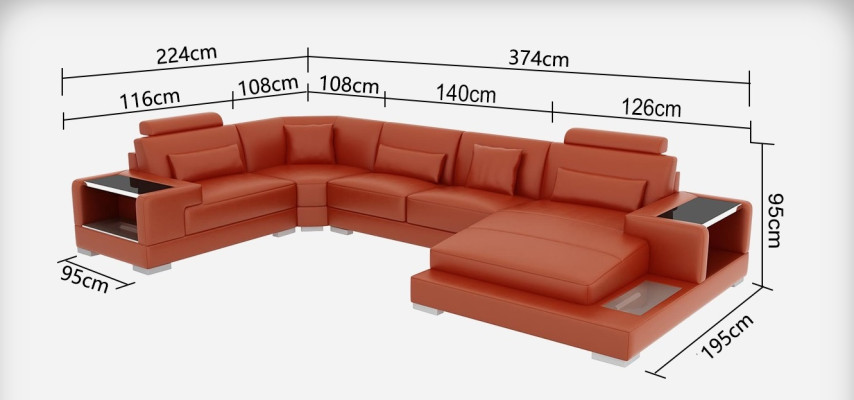 Ecksofa Design Eckgarnitur Eckcouch Sofa Couch Wohnlandschaft Polster Tisch USB