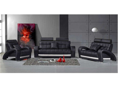 Ledersofa Couch Wohnlandschaft 3+2+1 Sitzer Garnitur Design Modern Sofa B2023