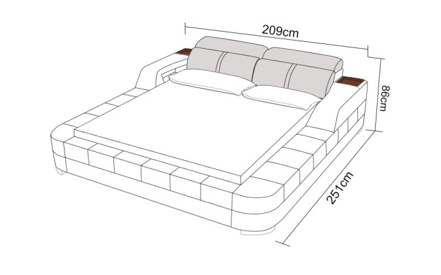 Luxus Wasserbett Doppel Multifunktions Bett Polster + USB Wasser Betten 180x200