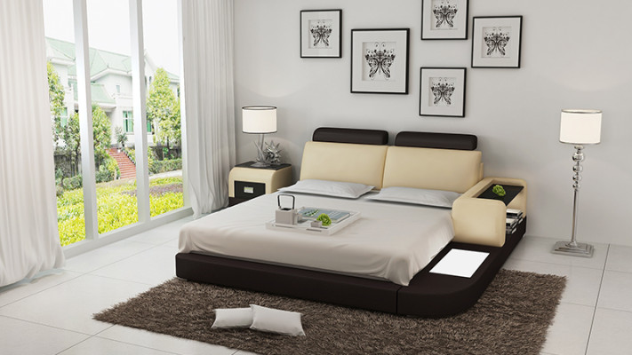 Wasserbett Hotel Doppel Bett Betten Komplett Lederbett Polsterbett Wasser LB8804