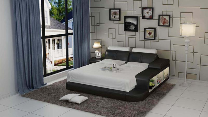 Wasserbett Hotel Doppel Bett Betten Komplett Lederbett Polsterbett Wasser LB8810