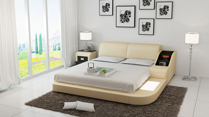 Wasserbett Hotel Doppel Bett Betten Komplett Lederbett Polsterbett Wasser LB8815