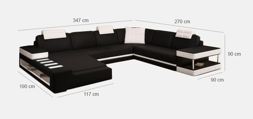 Designer Leder Polster Ecke Sofa Polster Eck Landschaft Zimmer Big Leder