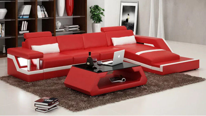 Ecksofa Polster Ledersofa Ecksofa L-Form Modernes Sofa Wohnlandschaft