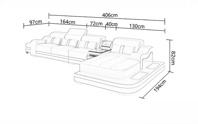 Polster Ecksofa Ecksofa Wohnlandschaft Ledersofa Designer-Sofa Ecksofa L-Form