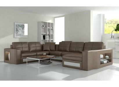 Ecksofa Ledersofa Big XXL U Form Wohnlandschaft Sofa Couch Garnitur Neu H2210