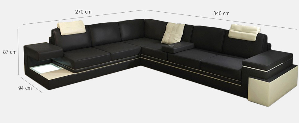 Wohnlandschaft XXL Ecksofa mit USB Polster Sitz Garnitur Sofas Couchen Textil