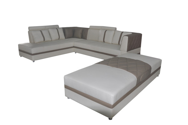 Eck Sofa mit USB Wohnlandschaft Leder Ecke Couchen Polster Sitz Garnitur A1128