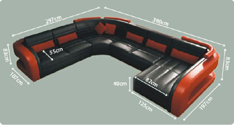 Ledersofa wohnlandschaft couch garnitur polsterecke eckcouch sofa u Form Bergamo