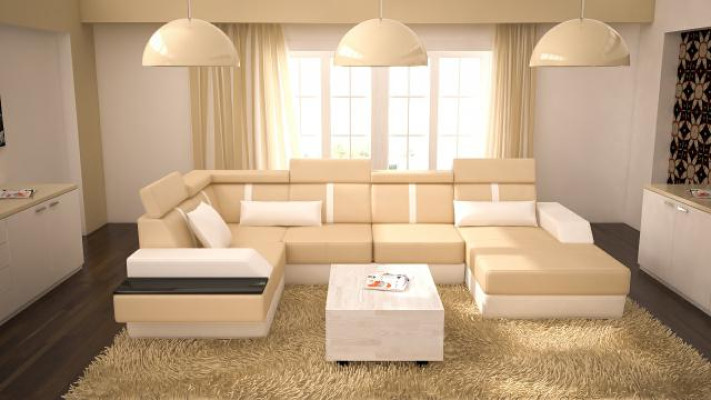 Designer Wohnlandschaft Eckcouch Couch Sofa Polster Garnitur Ledersofa Sofas Neu