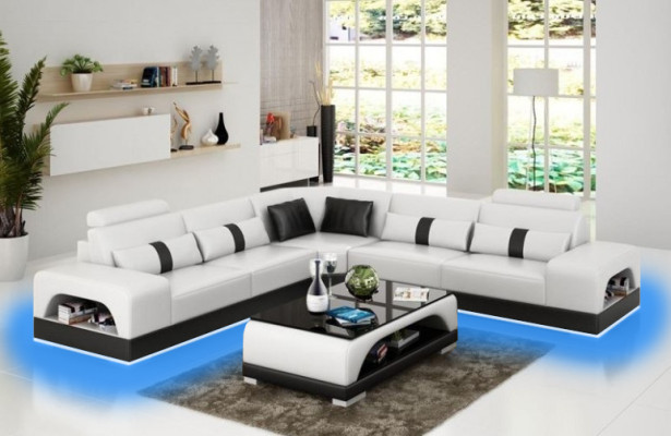 Moderne Eckgarnitur Ecksofa Eckcouch Wohnlandschaft L Form XXL Sofa mit USB Neu