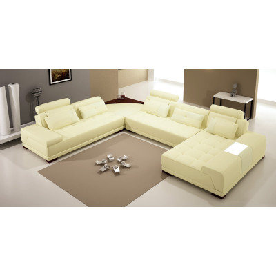 Design Wohnlandschaft Sofa Ecksofa Couch Polster Eck Sitz Garnitur Leder USB+LED