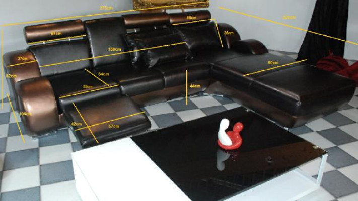 Elegante Designer Eckcouch Berlin II Ledersofa mit USB Sofa Couch Maßfertigung