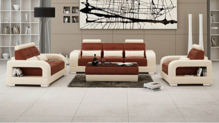 Sofa Couch Polster Wohnlandschaft Sitz Möbel Set Garnitur 3+2+1 Sofas mit USB