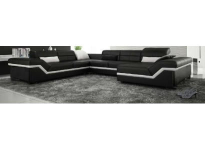 LEDERSOFA XXL WOHNLANDSCHAFT ECKSOFA DESIGN SOFA COUCH GARNITUR ECKCOUCH NEU