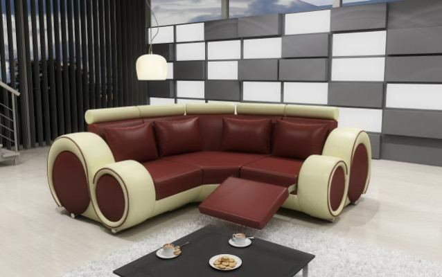 LEDERSOFA WOHNLANDSCHAFT COUCH DESIGN ECKSOFA BERLIN SOFA GARNITUR mit USB
