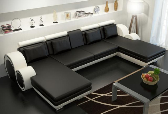 Wohnlandschaft Couch Polster Sofa Sitz Ecke Eck Wohnlandschaft Garnitur BERLIN