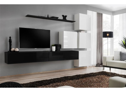 Design Wohnwand Sideboard 2x Wandschrank rtv Lowboard 7tlg. Set Einrichtung