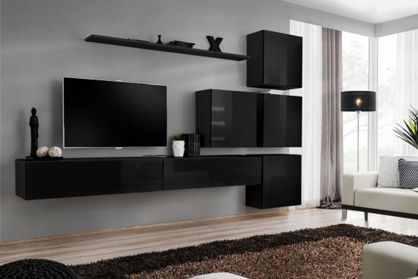 Wohnzimmer Set Wandregal Sideboard Wohnwände Wandschrank Komplett 7tlg. Neu
