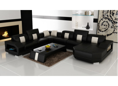 Ledersofa Couch Wohnlandschaft Ecksofa Eck Garnitur Design Modern Sofa R7003 Neu