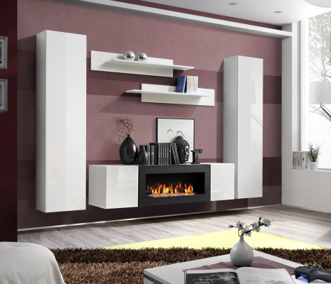 Modern Wohnwand Designer Einrichtung Wand Regale Hänge Vitrine Sideboard Neu