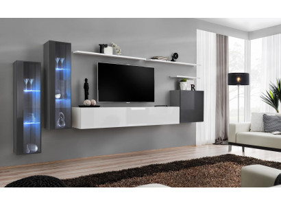 Komplett Wohnwand TV-Ständer Wandregal Luxus Wandschrank Einrichtung Designer
