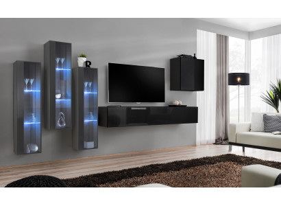 Designer Wohnwand Einrichtung Wand Schrank Wohn Zimmer Möbel Holz Modern