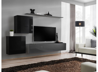 Wohnzimmermöbel Set Designer Wohnwand Sideboard 2x Wandschrank 4tlg Designer Neu