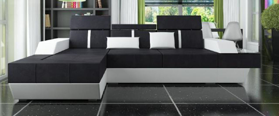 Stoffsofa Ecksofa Textil Stoff Wohnlandschaft Polster Neu Textilsofa Sofa + USB