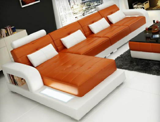 LEDERSOFA SOFA ECKCOUCH ECKSOFA SOFAGARNITUR DESIGNER COUCH WOHNLANDSCHAFT Sofas