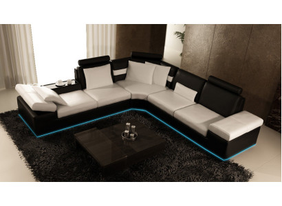 Ledersofa Sofa Couch Wohnlandschaft Ecksofa Garnitur Design Modern Sofa K5014B