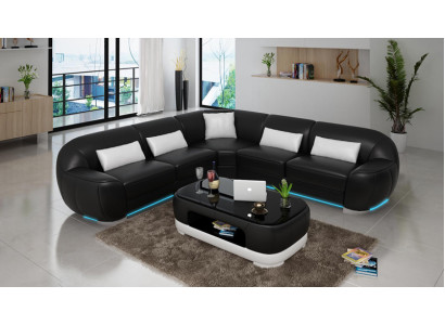 Ledersofa Couch Sofa Wohnlandschaft Ecksofa Eck Garnitur Modern Design