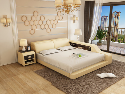Designer Bett Polsterbett Luxusbett Doppelbett Ehebett Betten 140/160/180 cm