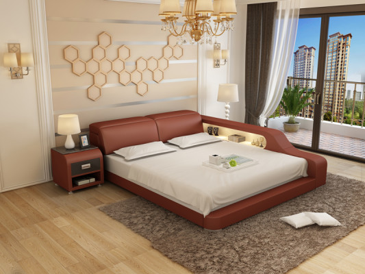 Designer Bett Polsterbett Luxusbett Doppelbett Ehebett Betten 140/160/180 cm