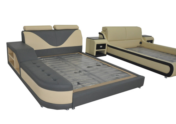 Design Luxus Bett Polster Ehe Hotel Moderne Betten Leder 140/160/180/200 cm