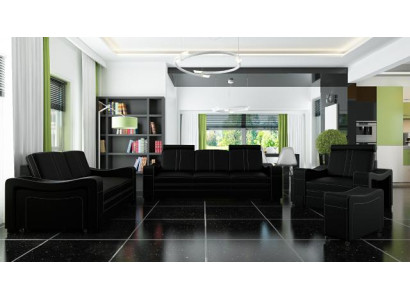 LEDERSOFA DESIGN SOFA SOFAGARNITUR 3+2+1 SOFA COUCH GARNITUR POLSTERGARNITUR