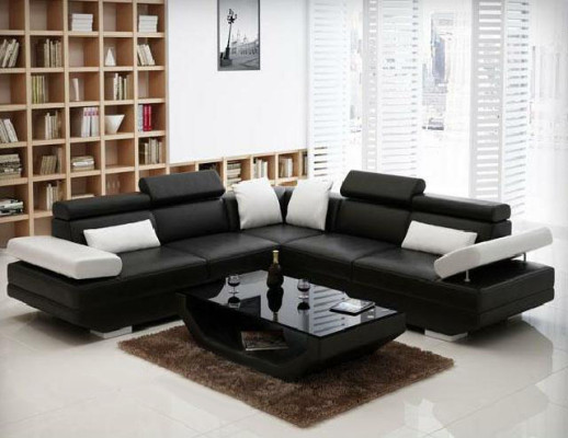 Wohnlandschaft Polster Ecke Eck Sofa Couch Garnitur Landschaft Leder - AlfredB