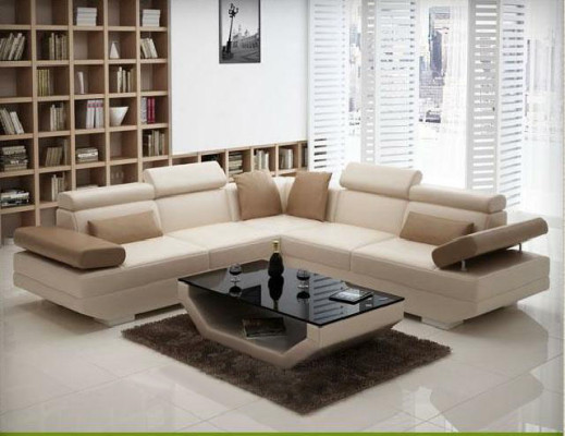 Wohnlandschaft Polster Ecke Eck Sofa Couch Garnitur Landschaft Leder - AlfredB