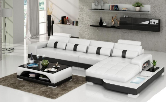 Designer Sofa Couch Polster Ledersofa Ecksofa L Form Sofas Couchen Neuer W/S