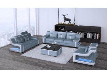 Sofagarnitur 3+1 Sitzer G8047D Couch Polster Sitz Garnitur Sofa Wohnzimmer Leder